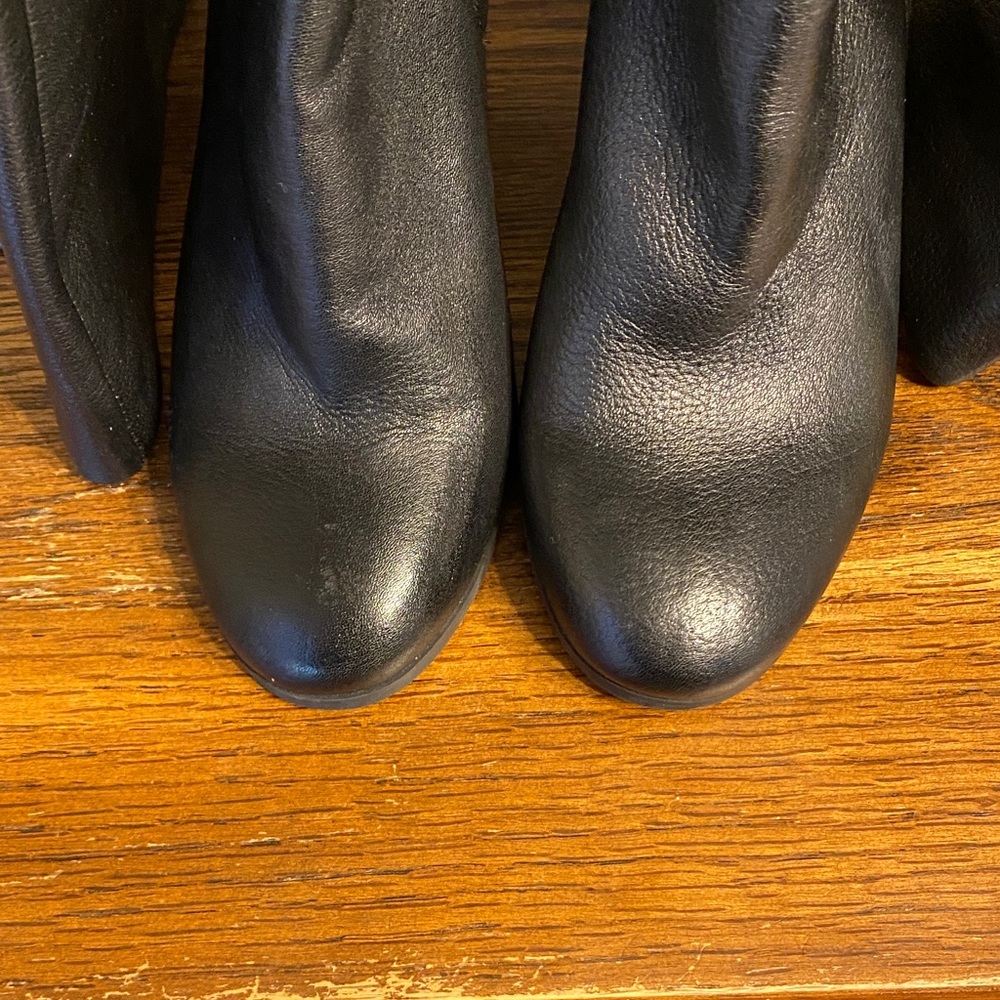 Kenneth Cole Black Leather Knee High Boots - Picture 4 of 13